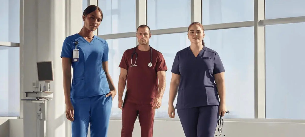 What color scrubs do medical students wear?