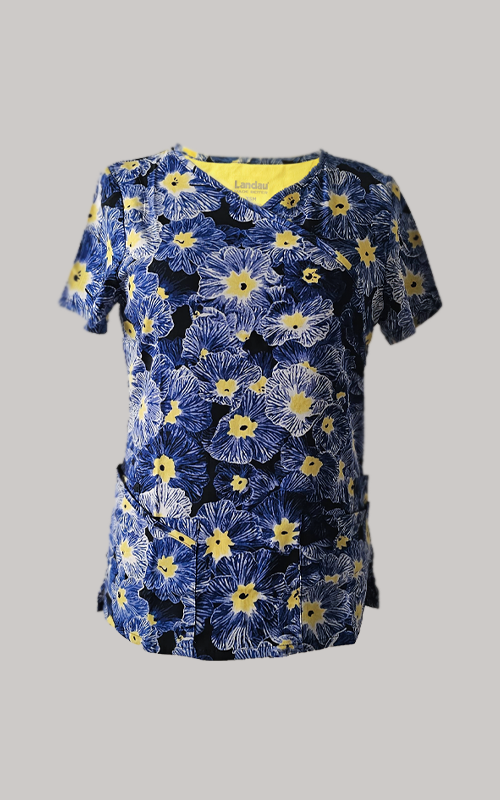 MOCK WRAP SCRUB TOP