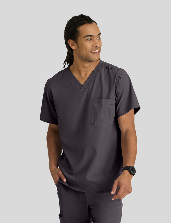 بلوزة سكتشرز جيب واحد ~ One pocket Scrub Top || PEWTER SKECHERS