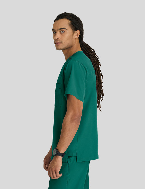 بلوزة سكتشرز جيب واحد ~ One pocket Scrub Top|| HUNTER GREEN SKECHERS