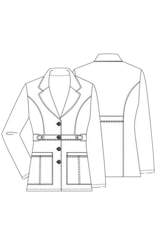 لابكوت تاب ويست القصير من أدار ~ Tab-Waist Short Lab Coat Adar