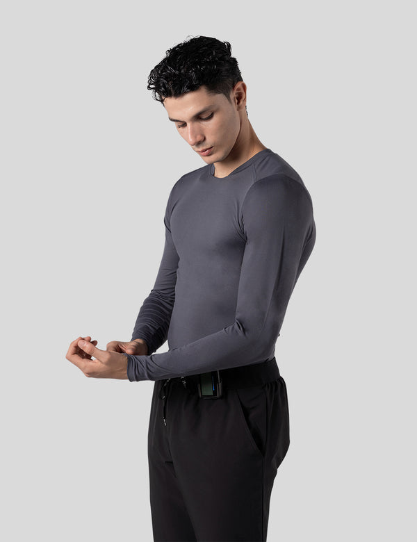 اندر سكراب بريميوم سوفت بآكمام طويلة ~ Premium-Soft Long Sleeve Under Scrub. || PEWTER MUSTWEAR