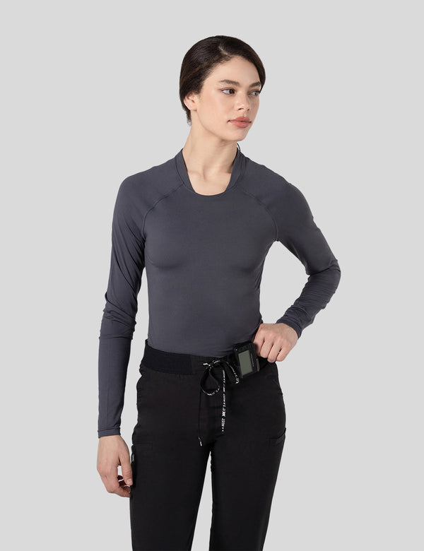 اندر سكراب بريميوم سوفت بآكمام طويلة ~ Premium-Soft Long Sleeve Under Scrub. || PEWTER MUSTWEAR