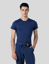 اندر سكراب بريميوم سوفت بآكمام قصيرة ~ Premium-Soft Short Sleeve Under Scrub. || NAVY BLUE MUSTWEAR