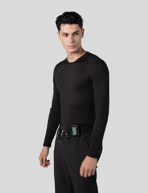 اندر سكراب بريميوم سوفت بآكمام طويلة ~ Premium-Soft Long Sleeve Under Scrub. || BLACK MUSTWEAR