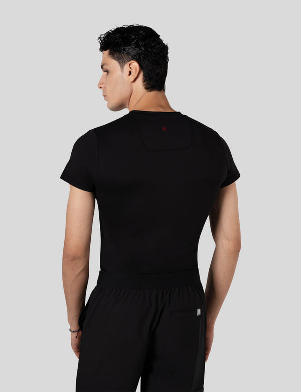 اندر سكراب بريميوم سوفت بآكمام قصيرة ~ Premium-Soft Short Sleeve Under Scrub. || BLACK MUSTWEAR