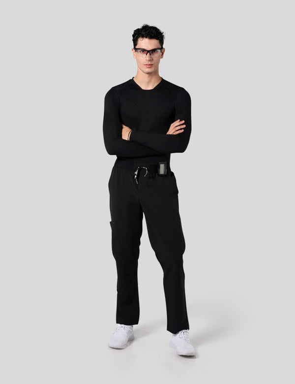اندر سكراب بريميوم سوفت بآكمام طويلة ~ Premium-Soft Long Sleeve Under Scrub. || BLACK MUSTWEAR