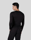 اندر سكراب بريميوم سوفت بآكمام طويلة ~ Premium-Soft Long Sleeve Under Scrub. || BLACK MUSTWEAR