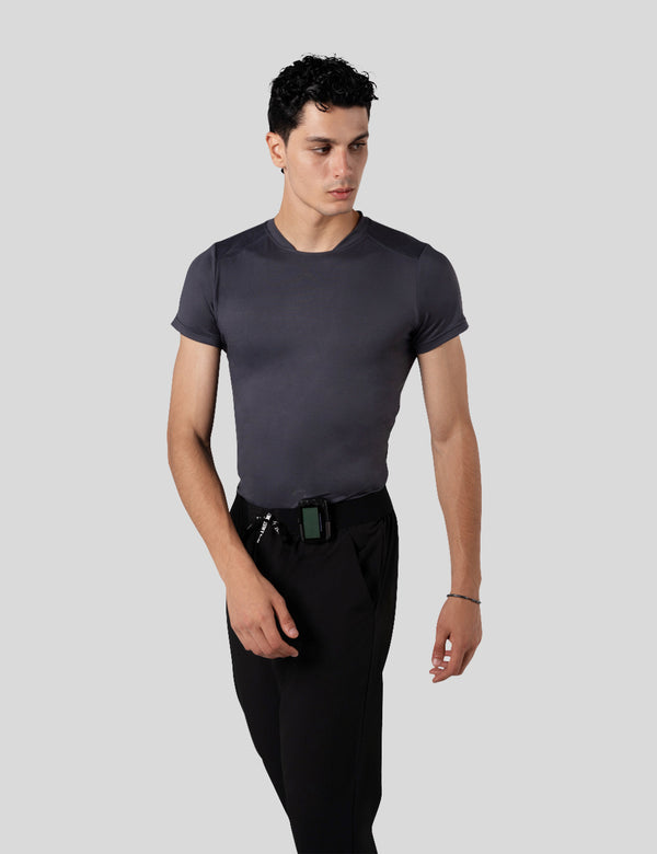 اندر سكراب بريميوم سوفت بآكمام قصيرة ~ Premium-Soft Short Sleeve Under Scrub. || PEWTER MUSTWEAR