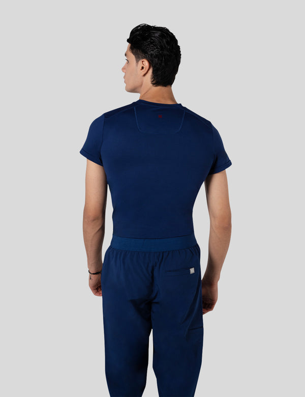 اندر سكراب بريميوم سوفت بآكمام قصيرة ~ Premium-Soft Short Sleeve Under Scrub. || NAVY BLUE MUSTWEAR