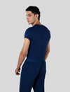 اندر سكراب بريميوم سوفت بآكمام قصيرة ~ Premium-Soft Short Sleeve Under Scrub. || NAVY BLUE MUSTWEAR
