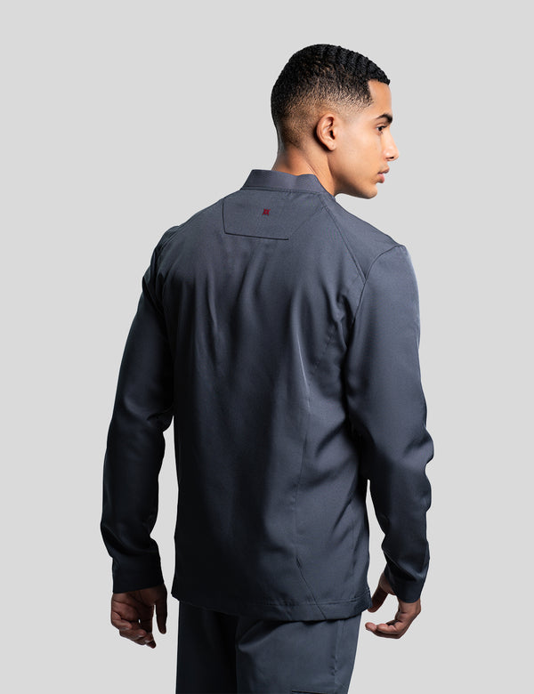 جاكيت برفورمنس مست وير رجالي رمادي من الخلف || PEWTER MUSTWEAR