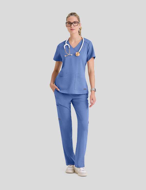 بلوزة إيما جريز اناتومي ~ Emma Top Grey's Anatomy || CIEL BLUE GREYS ANATOMY SPANDEX