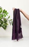 طرحة بوالياباني مع دانتيل~ Japanese Voile Lace Scarf 17 