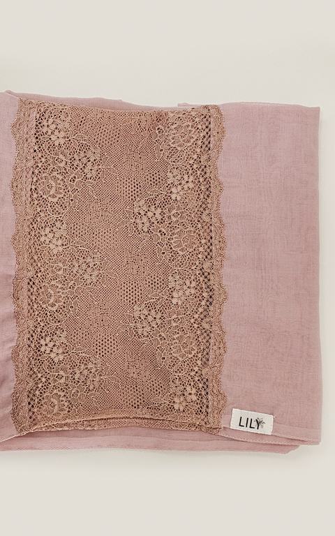Japanese Poly Veil with Lace~ Japanese Voile Lace Scarf 43