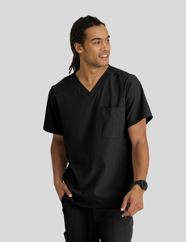 بلوزة سكتشرز جيب واحد ~ One pocket Scrub Top || BLACK SKECHERS
