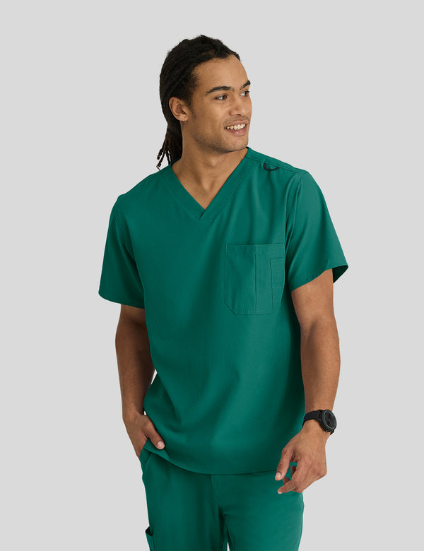 بلوزة سكتشرز جيب واحد ~ One pocket Scrub Top|| HUNTER GREEN SKECHERS