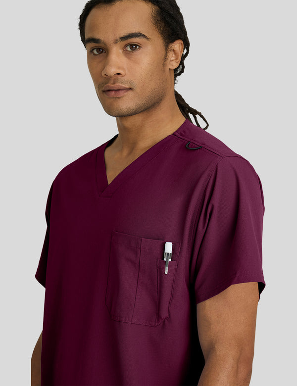 بلوزة سكتشرز جيب واحد ~ One pocket Scrub Top|| WINE SKECHERS