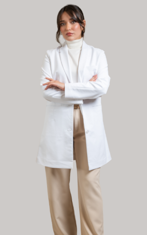 Chic Trim Trimmed Lab Coat