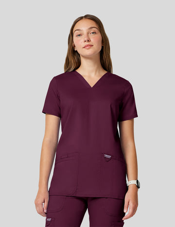 بلوزة ريڤلوشن شيروكي ورك وير ~ Revolution Top Cherokee Workwear || WINE CHEROKEE WORKWEAR