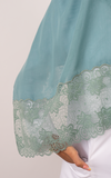 طرحة بوالياباني مع دانتيل~ Japanese Voile Lace Scarf 5 
