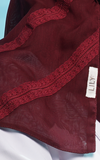 طرحة بوالياباني مع دانتيل~ Japanese Voile Lace Scarf 14 