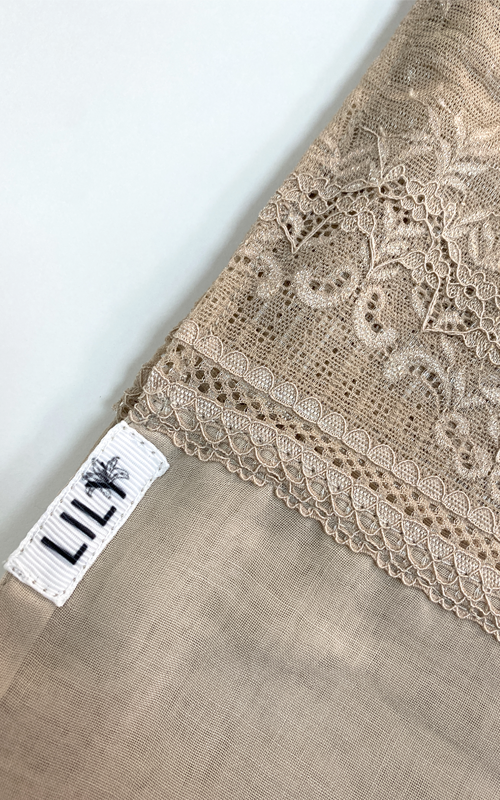 طرحة بوالياباني مع دانتيل~ Japanese Voile Lace Scarf 28 
