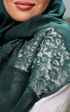 طرحة بوالياباني مع دانتيل~ Japanese Voile Lace Scarf 18 