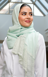طرحة بوالياباني مع دانتيل~ Japanese Voile Lace Scarf 16 