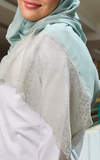 طرحة بوالياباني مع دانتيل~ Japanese Voile Lace Scarf 30 