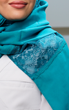 طرحة بوالياباني مع دانتيل~ Japanese Voile Lace Scarf 34 